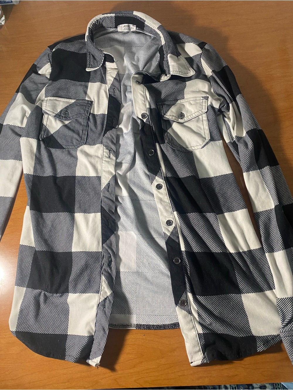 Ardene Black & White Plaid Shirt Jacket